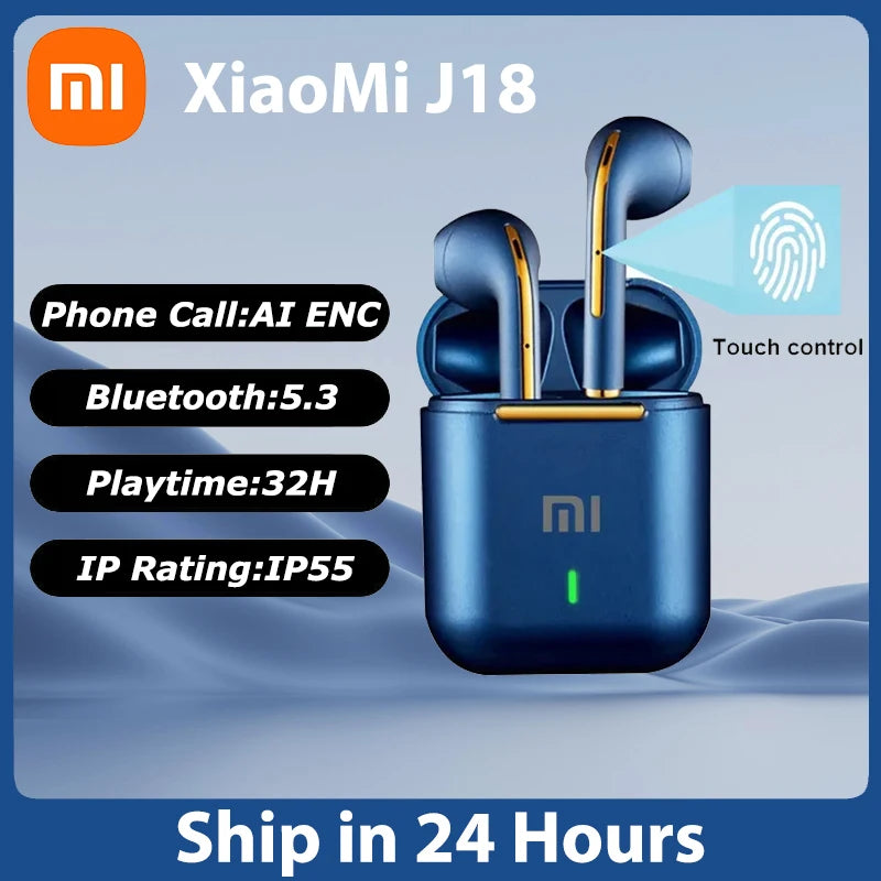 Xiaomi J18 Bluetooth 5.3 Earphone TWS In Ear Stereo HiFi Sports Ture Wireless Waterproof Game Headset with Mi 